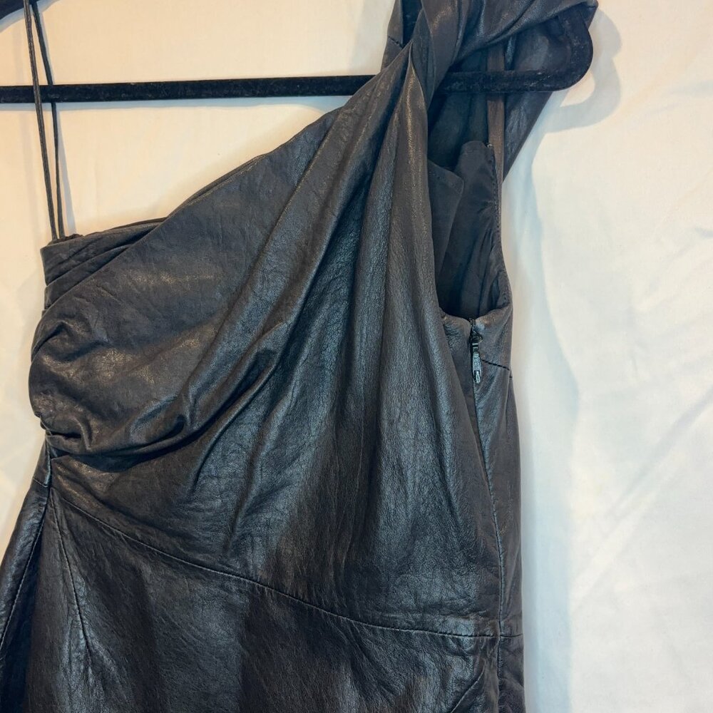 ALL SAINTS NWOT RODAN LEATHER DRESS US 8 - Picture 4 of 6